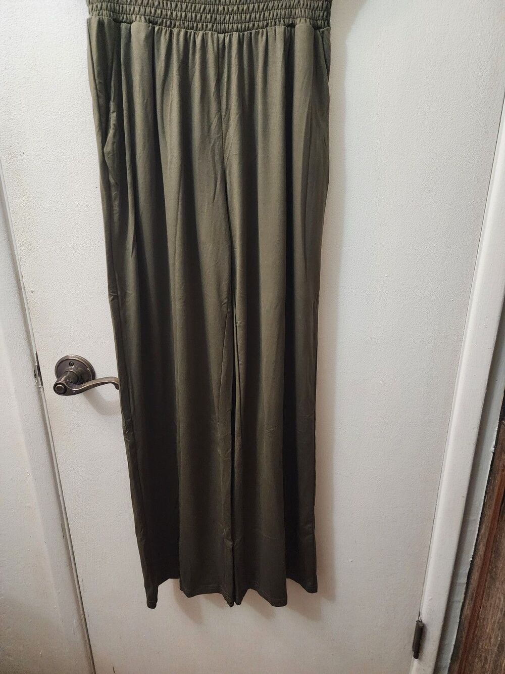 UEU Womens Yoga wide leg pull on comfy pants loose stretchy waist Small